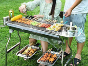 Foldable Stainless Steel BBQ Stove Grill Combo 3 by dealonline.co.nz