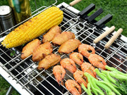 Foldable Stainless Steel BBQ Stove Grill Combo 2 by dealonline.co.nz