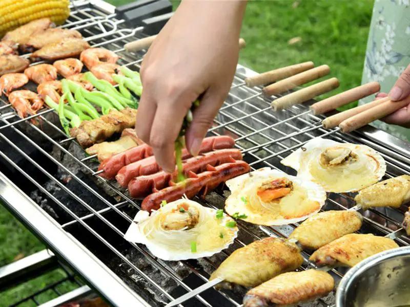 Foldable Stainless Steel BBQ Stove Grill Combo 2 by dealonline.co.nz