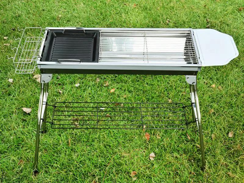 Foldable Stainless Steel BBQ Stove Grill Combo 1 by dealonline.co.nz