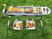 Foldable Stainless Steel BBQ Stove Grill Combo 1 by dealonline.co.nz