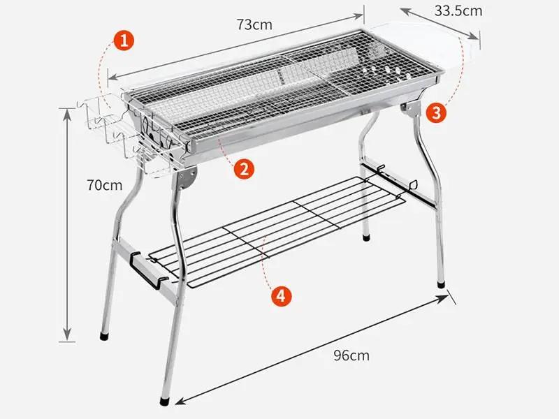 Foldable Stainless Steel BBQ Stove Grill Combo 2 by dealonline.co.nz