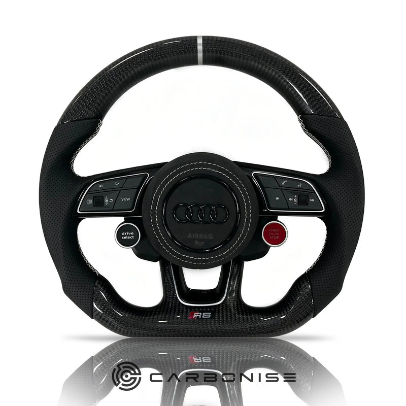 Audi Steering Wheel (Carbon Fiber+Perforated Leather) #19 by CARBONISE
