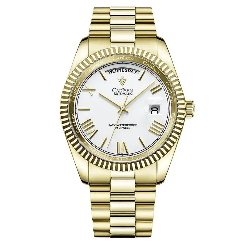 Men's Mechanical Glass Watch - Waterproof Stainless Steel with Date Display | Classic Timepiece by Mead's Supply & Equipment Outfitters limited