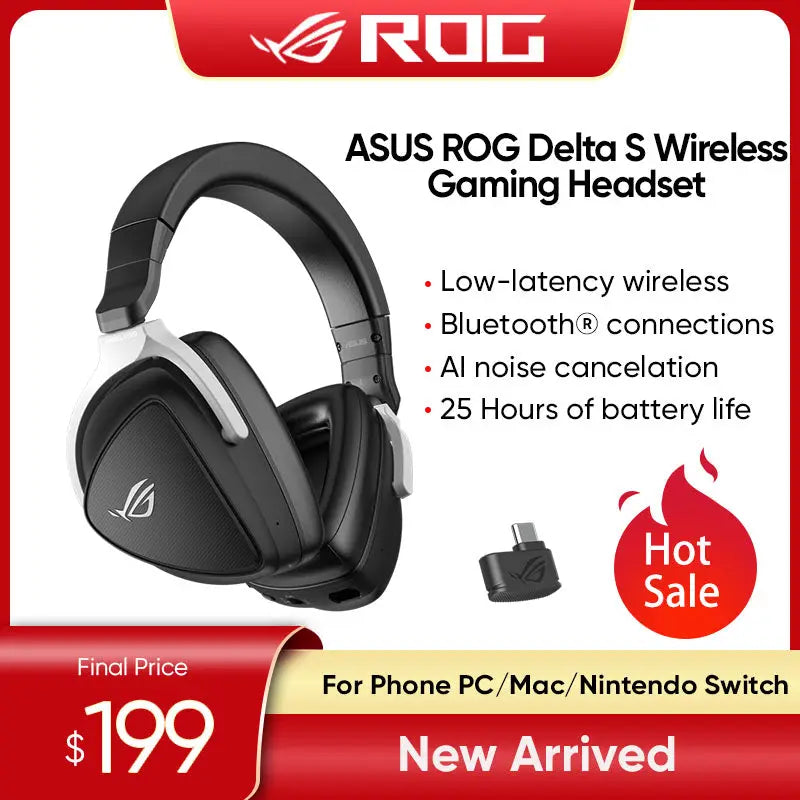 ASUS ROG Delta S Lightweight Wireless Gaming Headset by Action Outdoors Limited