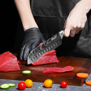 Qulajoy Santoku Knife, High Carbon Stainless Steel Chef Knife Japanese Kitchen Knives With Ergonomic Pakkawood Handle, Chopping Knife For Home Kitchen Cooking - Santoku Knife by China Dropship