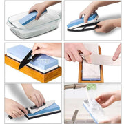 Knife Sharpening Stone Kit 4001000 30008000 Grit Double Sided Whetstone WBase - Corundum by China Dropship
