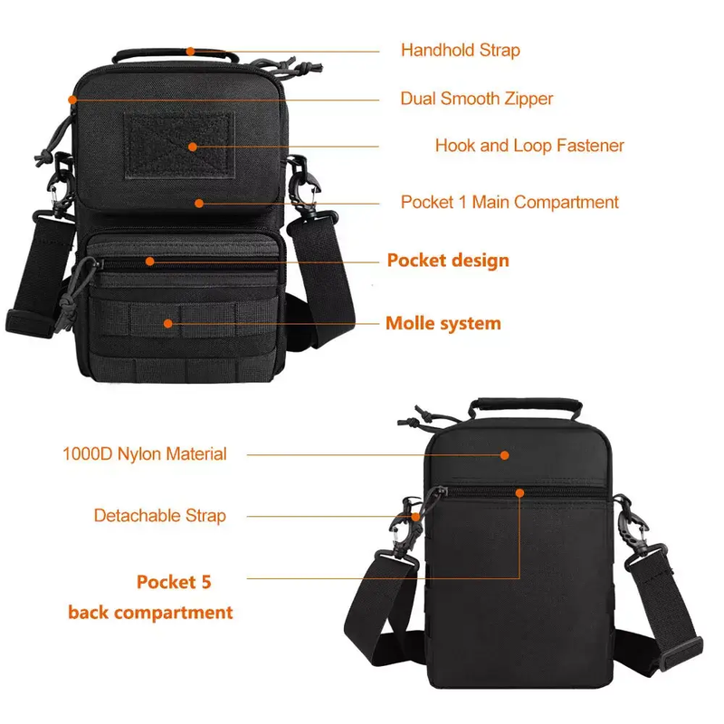 Tactical Molle Pouch Men's Shoulder Bag Crossbody Bag Accessories Storage Large by dealonline.co.nz