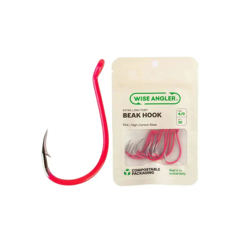 Beak Hook - Extra Long Point / Pink by WISE ANGLER