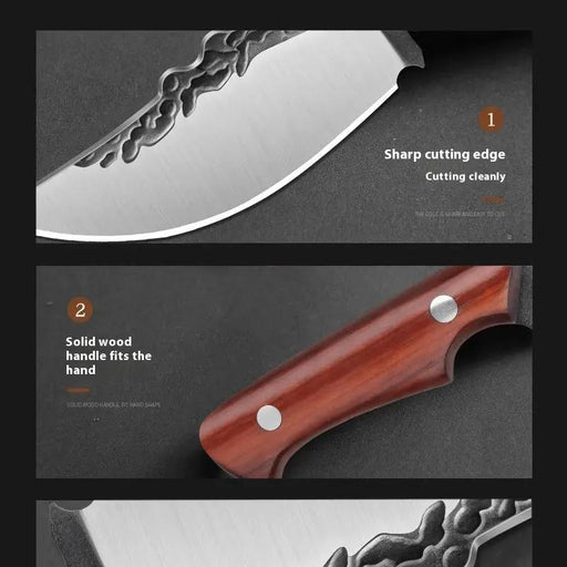 Hand-forged Red Pear Solid Wood Handle Outdoor Camping Handle Meat Knife TIGU30 by China Dropship