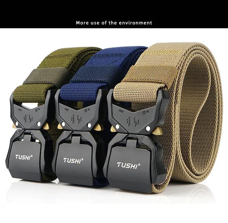 Tactical Belt Military Hiking Nylon Web Rigger Work Belts Heavy-Duty Quick-Relea by dealonline.co.nz