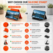 techplus Bendable Silicone Phone Holder – Foldable Mobile, Tablet & Desktop Stand Orange Black Bendable Silicone Phone Holder – Foldable Mobile, Tablet & Desktop Stand Orange Black