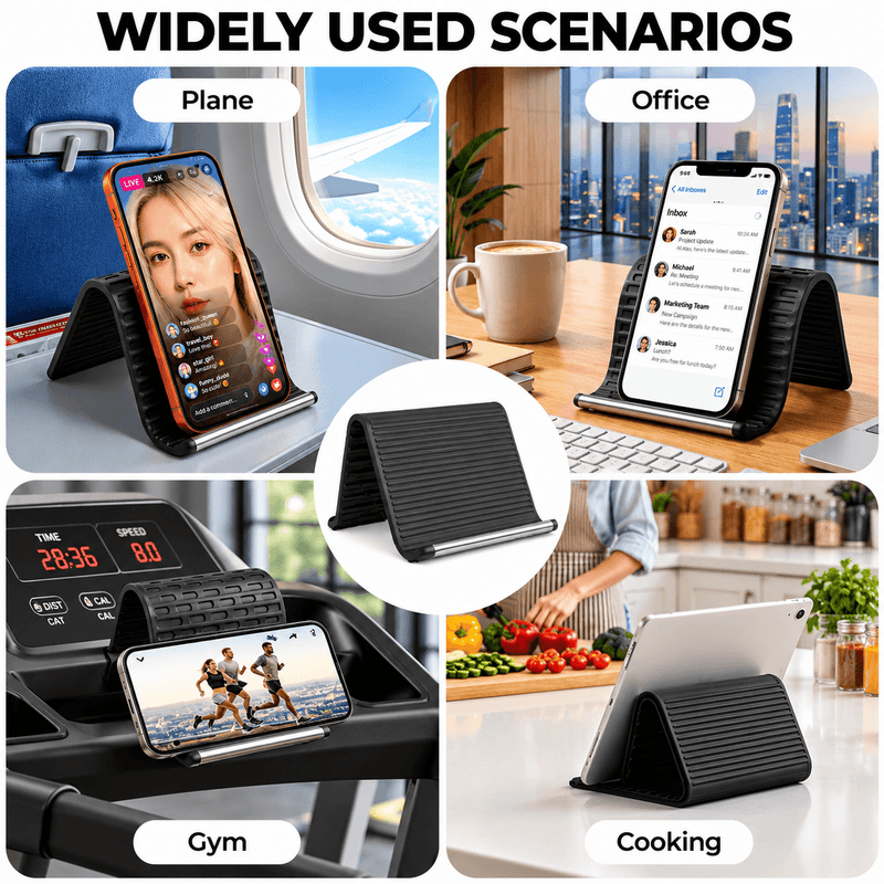 techplus Bendable Silicone Phone Holder – Foldable Mobile, Tablet & Desktop Stand (Black) Default Title Bendable Silicone Phone Holder – Foldable Mobile, Tablet & Desktop Stand (Black) Default Title