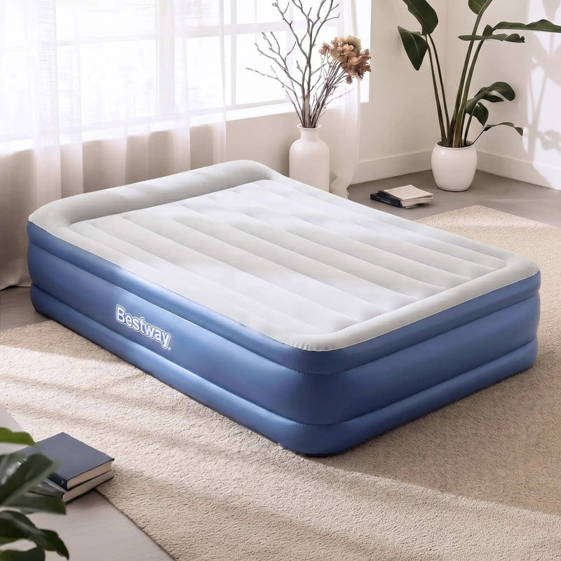 SportZone.co.nz Outdoor Recreation > Camping > Inflatable Mattresses Bestway Queen Air Mattress with Built-in Pump Tritech Inflatable Bed 56cm Bestway Queen Air Mattress with Built-in Pump Tritech Inflatable Bed 56cm