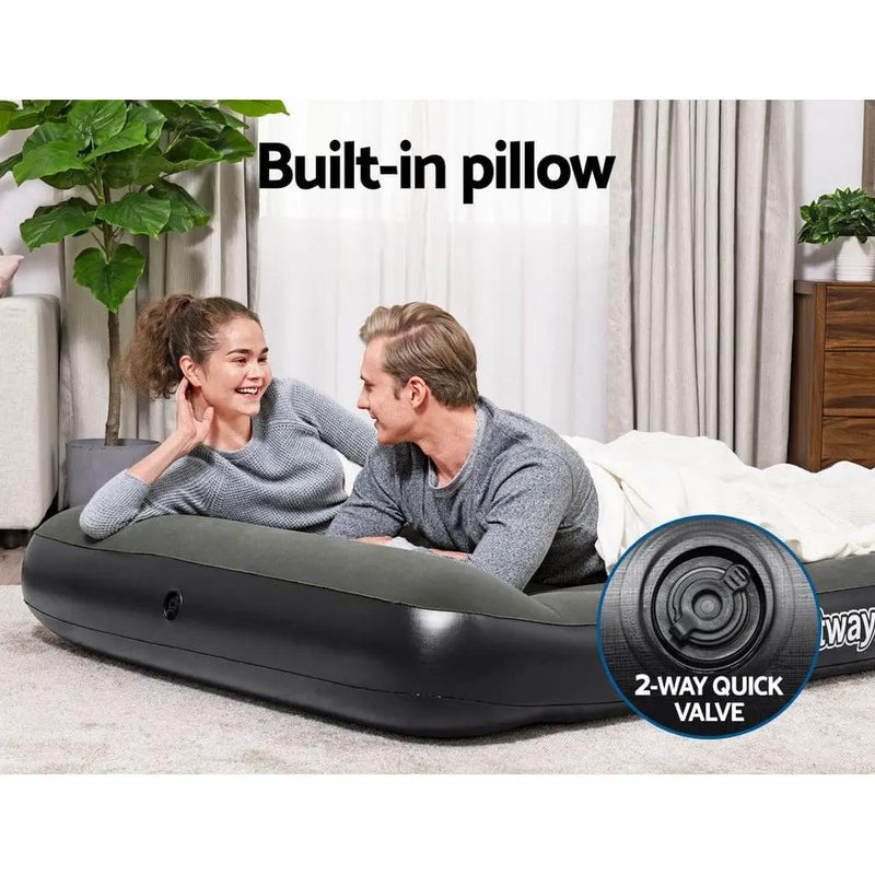 Bestway Air Mattress Double Inflatable Bed 30cm Airbed Grey by SportZone.co.nz
