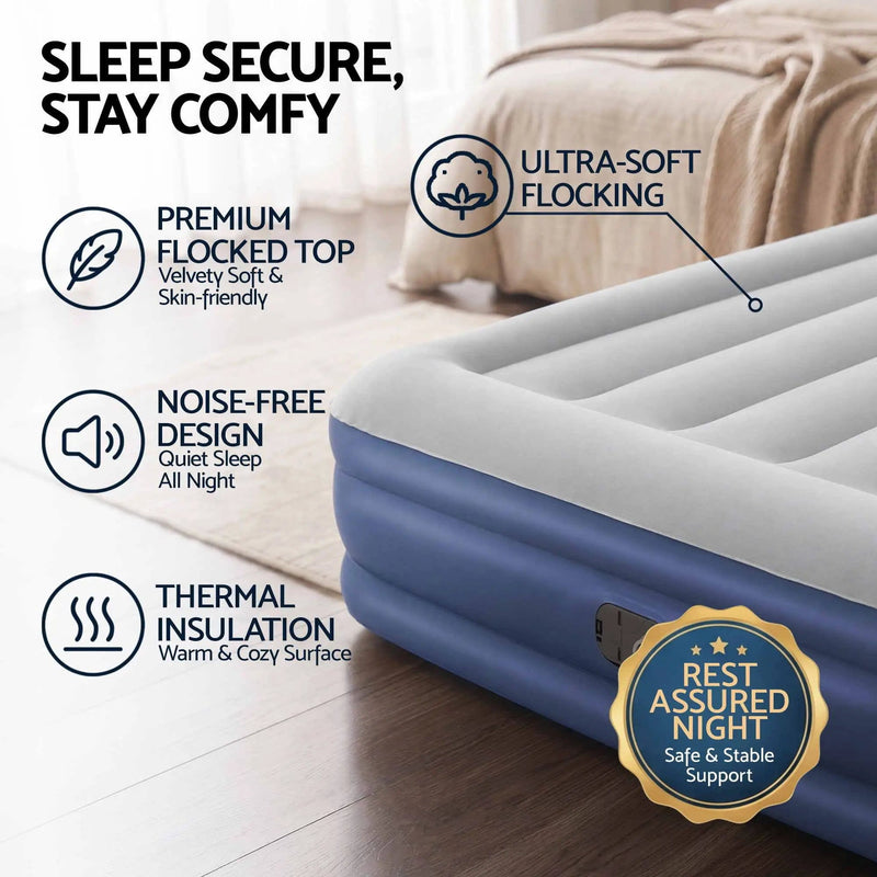 SportZone.co.nz Home & Garden > Inflatable Mattress Bestway Single Air Mattress with Built-in Pump Tritech Inflatable Bed 46cm Bestway Single Air Mattress with Built-in Pump Tritech Inflatable Bed 46cm