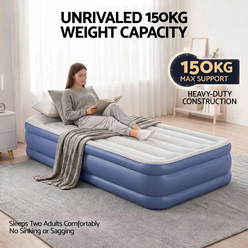 SportZone.co.nz Home & Garden > Inflatable Mattress Bestway Single Air Mattress with Built-in Pump Tritech Inflatable Bed 46cm Bestway Single Air Mattress with Built-in Pump Tritech Inflatable Bed 46cm