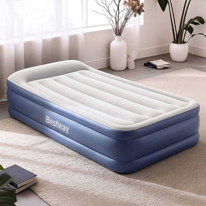 SportZone.co.nz Home & Garden > Inflatable Mattress Bestway Single Air Mattress with Built-in Pump Tritech Inflatable Bed 46cm Bestway Single Air Mattress with Built-in Pump Tritech Inflatable Bed 46cm