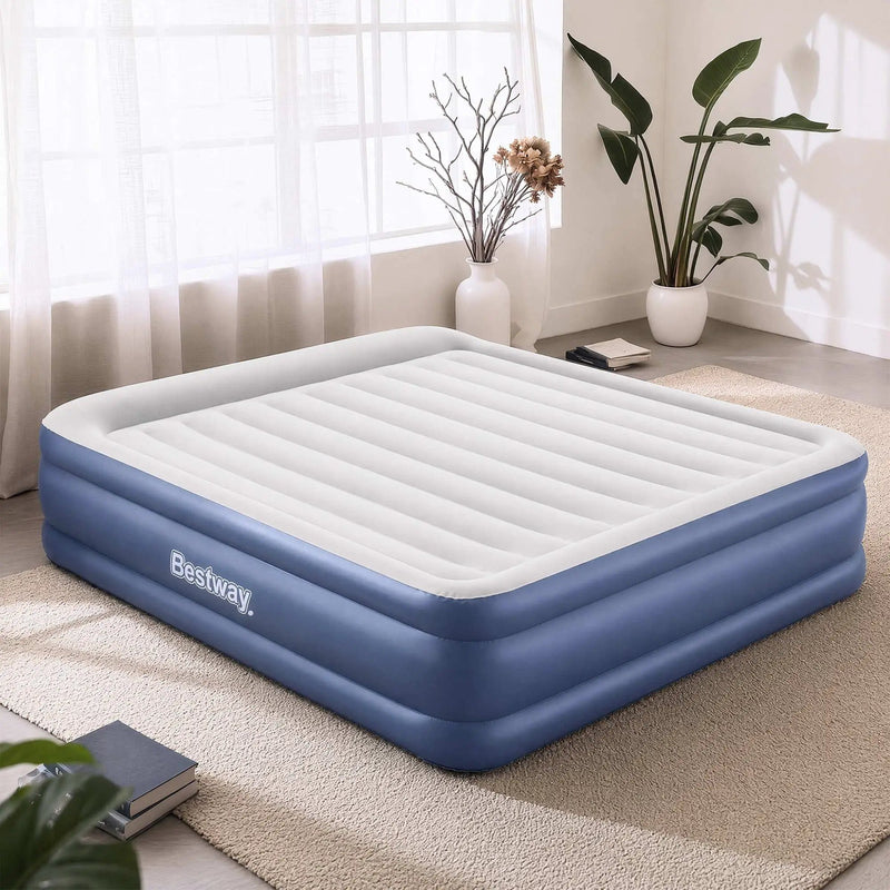 SportZone.co.nz Home & Garden > Inflatable Mattress Bestway King Air Mattress with Built-in Pump Tritech Inflatable Bed 56cm Bestway King Air Mattress with Built-in Pump Tritech Inflatable Bed 56cm