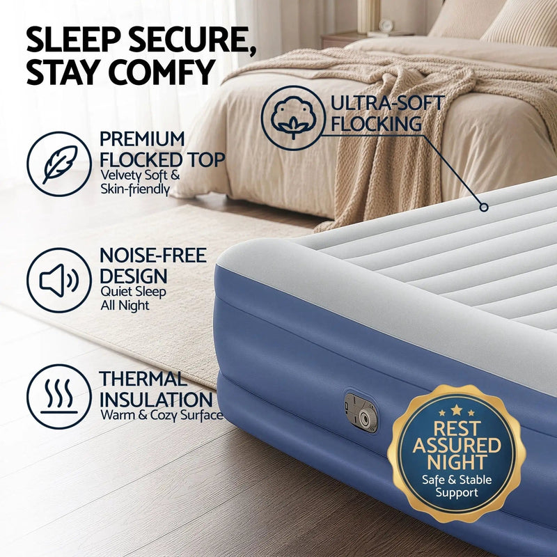 SportZone.co.nz Home & Garden > Inflatable Mattress Bestway King Air Mattress with Built-in Pump Tritech Inflatable Bed 56cm Bestway King Air Mattress with Built-in Pump Tritech Inflatable Bed 56cm