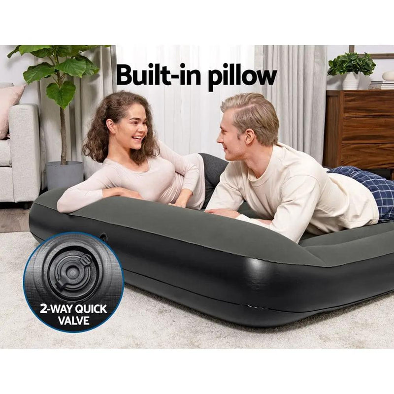 Bestway Air Mattress Queen Inflatable Bed 30cm Airbed Grey by SportZone.co.nz