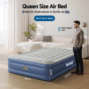 Bestway Air Mattress Queen Inflatable Bed 46cm Airbed Blue by SportZone.co.nz