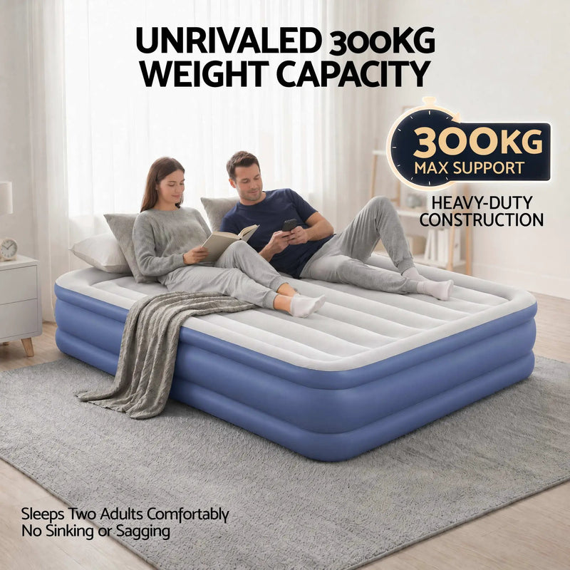Bestway Air Mattress Queen Inflatable Bed 46cm Airbed Blue by SportZone.co.nz
