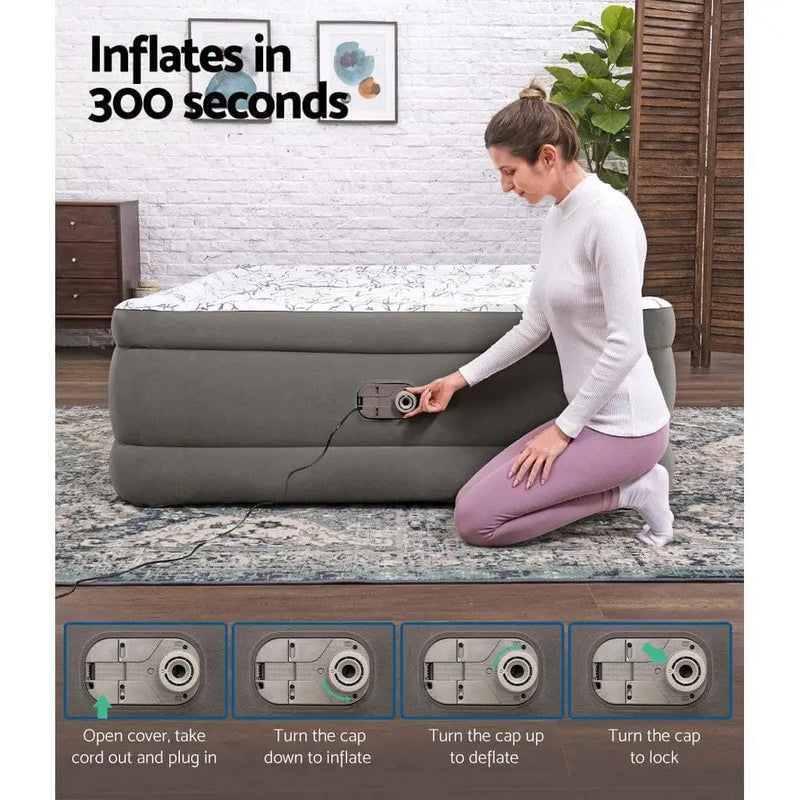 SportZone.co.nz Outdoor Recreation > Camping > Inflatable Mattresses Bestway Air Mattress Queen Inflatable Bed 56cm Airbed Grey Bestway Air Mattress Queen Inflatable Bed 56cm Airbed Grey