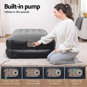 SportZone.co.nz Outdoor > Camping Bestway Air Mattress Single Inflatable Bed 46cm Airbed Black Bestway Air Mattress Single Inflatable Bed 46cm Airbed Black
