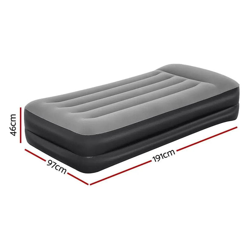SportZone.co.nz Outdoor > Camping Bestway Air Mattress Single Inflatable Bed 46cm Airbed Black Bestway Air Mattress Single Inflatable Bed 46cm Airbed Black