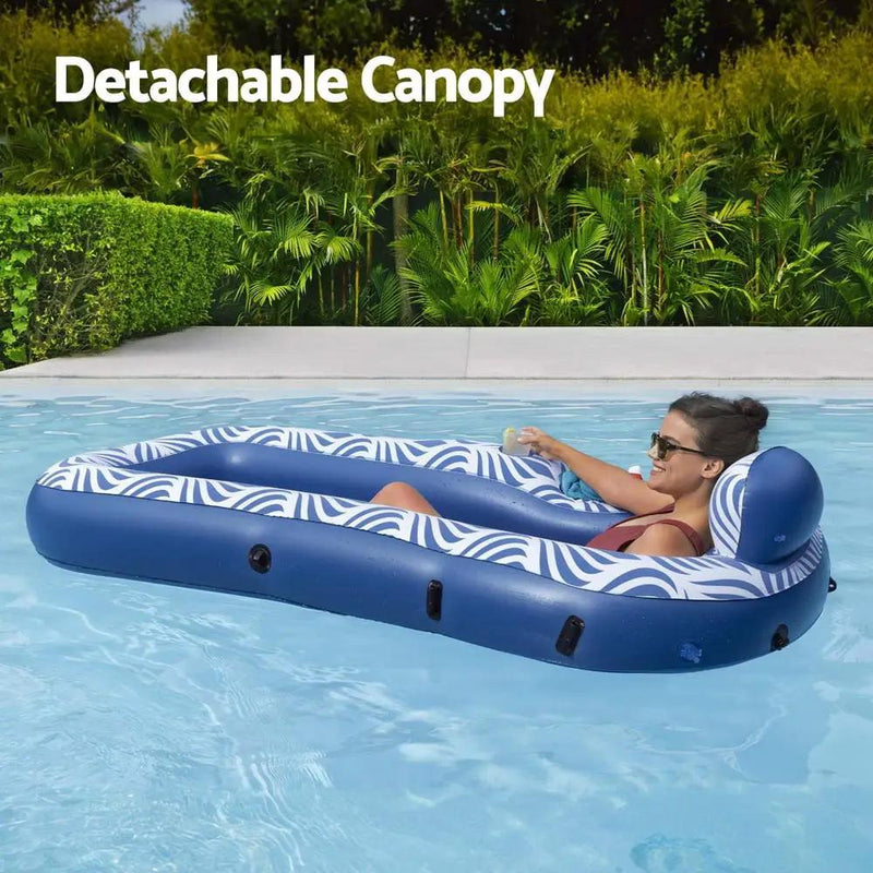 SportZone.co.nz Home & Garden > Pool & Accessories > Pool Toys & Inflatables Bestway Inflatable Floating Float Lounger with Sunshade Canopy 1.98Mx1.12M Blue Bestway Inflatable Floating Float Lounger with Sunshade Canopy 1.98Mx1.12M Blue