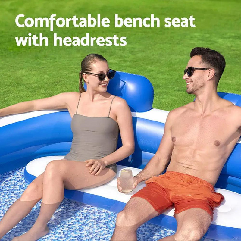 SportZone.co.nz Home & Garden > Pool & Accessories > Swimming Pools Bestway Kids Inflatable Pool Above Ground Pools Bench Seat Cup Holder 231x219cm Bestway Kids Inflatable Pool Above Ground Pools Bench Seat Cup Holder 231x219cm
