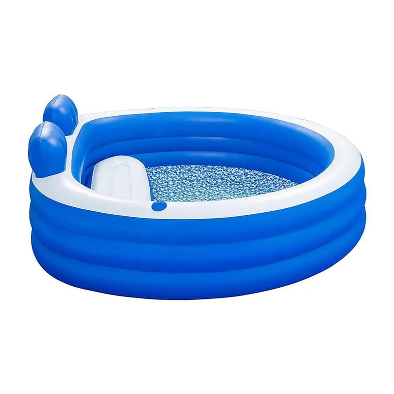 SportZone.co.nz Home & Garden > Pool & Accessories > Swimming Pools Bestway Kids Inflatable Pool Above Ground Pools Bench Seat Cup Holder 231x219cm Bestway Kids Inflatable Pool Above Ground Pools Bench Seat Cup Holder 231x219cm