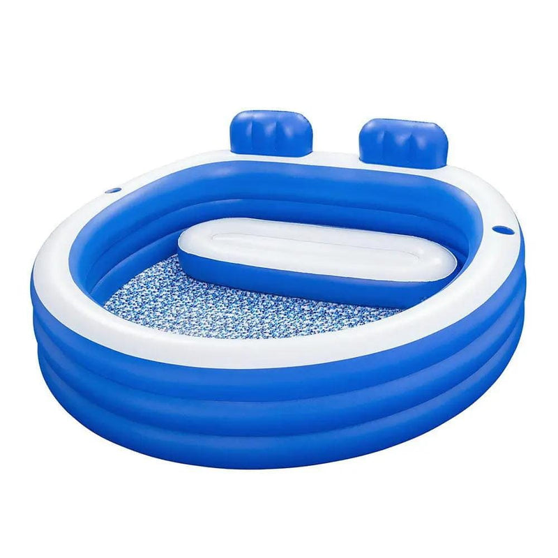 SportZone.co.nz Home & Garden > Pool & Accessories > Swimming Pools Bestway Kids Inflatable Pool Above Ground Pools Bench Seat Cup Holder 231x219cm Bestway Kids Inflatable Pool Above Ground Pools Bench Seat Cup Holder 231x219cm