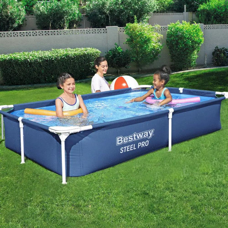 SportZone.co.nz Home & Garden > Pool & Accessories > Swimming Pools Bestway Swimming Pool 221x150x43cm Steel Frame Above Ground Pools 1200L Bestway Swimming Pool 221x150x43cm Steel Frame Above Ground Pools 1200L