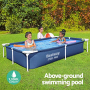 SportZone.co.nz Home & Garden > Pool & Accessories > Swimming Pools Bestway Swimming Pool 221x150x43cm Steel Frame Above Ground Pools 1200L Bestway Swimming Pool 221x150x43cm Steel Frame Above Ground Pools 1200L