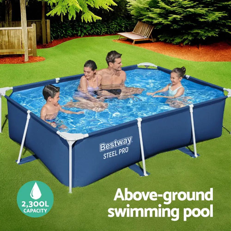 SportZone.co.nz Home & Garden > Pool & Accessories > Swimming Pools Bestway Swimming Pool 259x170x61cm Steel Frame Above Ground Pools 2300L Bestway Swimming Pool 259x170x61cm Steel Frame Above Ground Pools 2300L