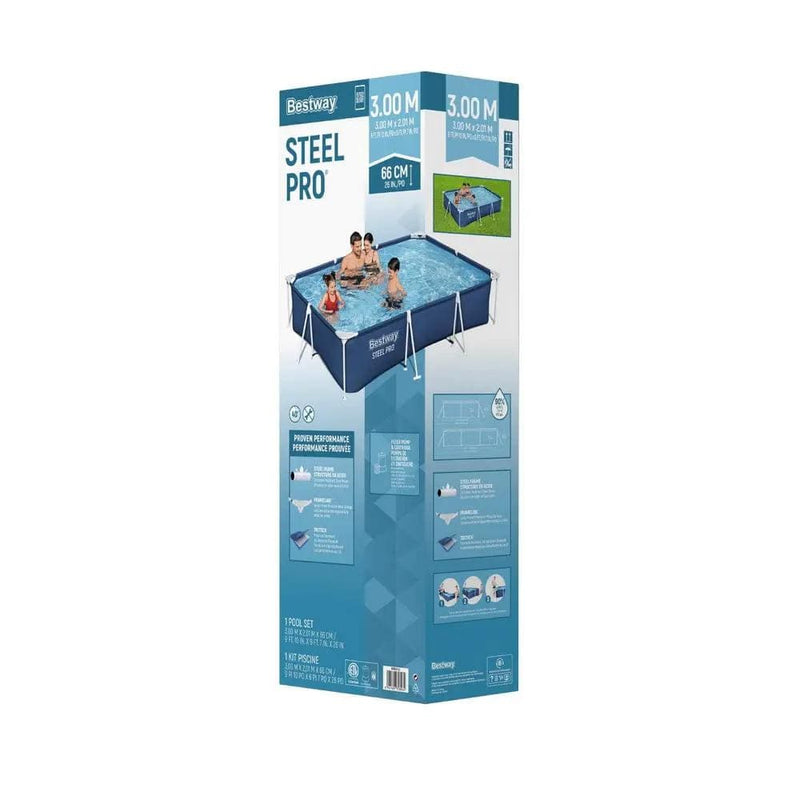 SportZone.co.nz Home & Garden > Pool & Accessories > Swimming Pools Bestway Swimming Pool 300x201x66cm Steel Frame Above Ground Pools w/ Filter Pump 3300L Bestway Swimming Pool 300x201x66cm Steel Frame Above Ground Pools w/ Filter Pump 3300L