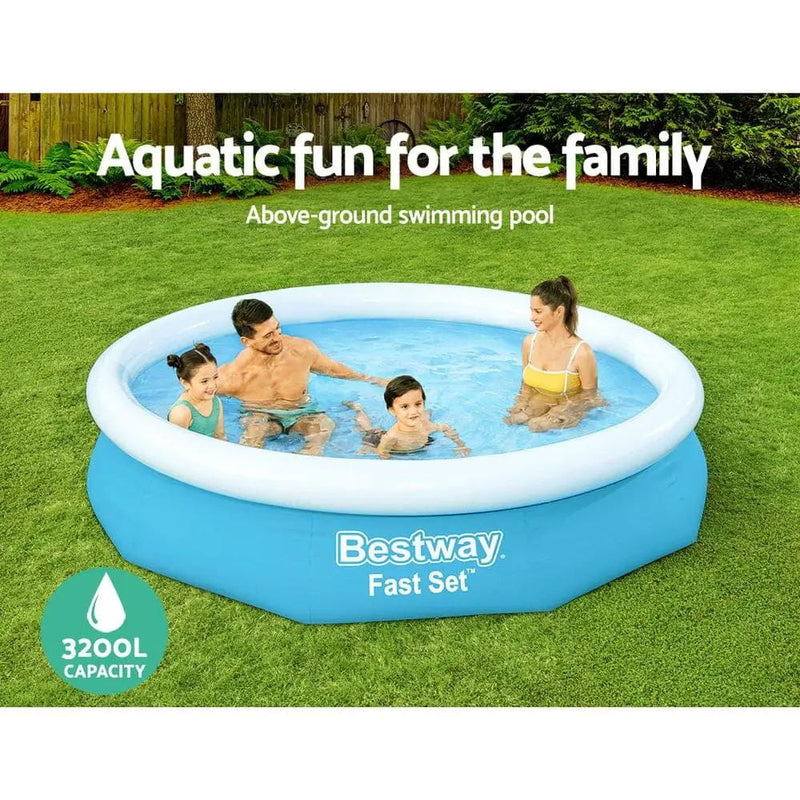 SportZone.co.nz Home & Garden > Pool & Accessories Bestway Swimming Pool 305x66cm Above Ground Round Inflatable Pools w/ Filter Pump 3200L Bestway Swimming Pool 305x66cm Above Ground Round Inflatable Pools w/ Filter Pump 3200L