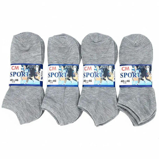 (12 Pairs) Thin Ankle Socks - GREY - M7-11/ W8-12 by dealonline.co.nz