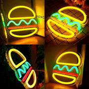 Neon Sign LED Tube Handmade Visual Bar Pub Club Wall Decor Ligh Burger by dealonline.co.nz