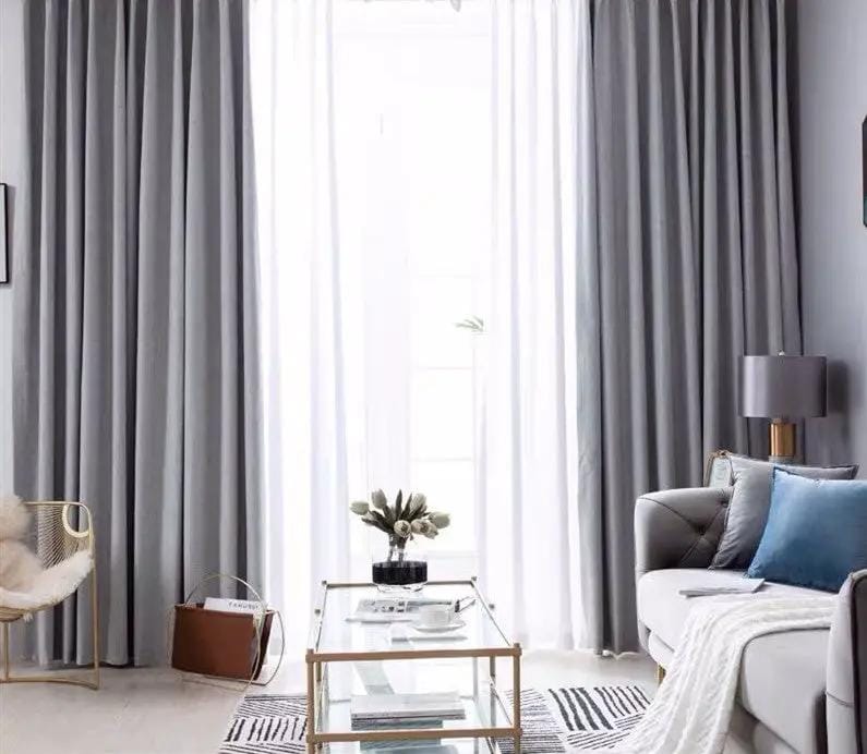 100% Blockout Grey Readymade Curtain drapes – 8 sizes by Kiwi Grab