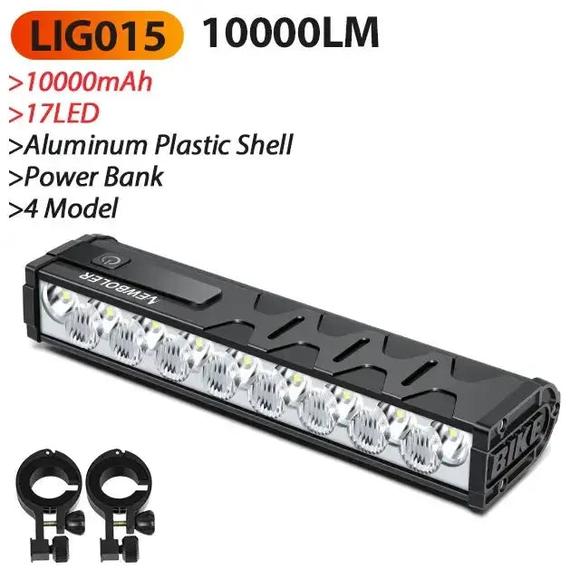 10000-Lumen Bicycle Front Light (Rechargeable) by Habicare