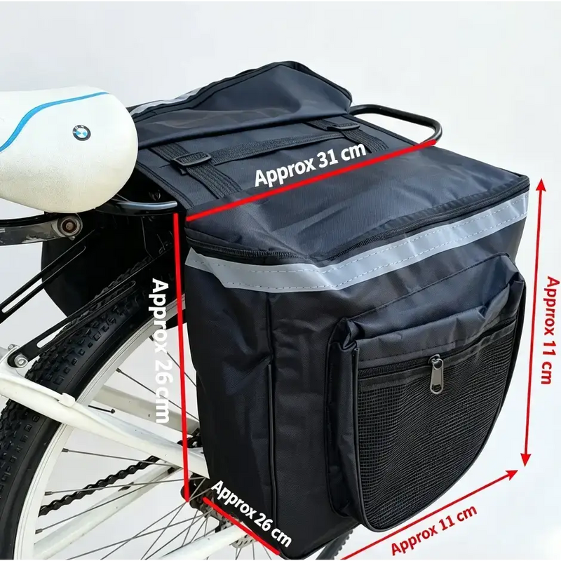 Habicare Large Capacity Waterproof Bicycle Rear Pannier Bag with Reflective Strips Large Capacity Waterproof Bicycle Rear Pannier Bag with Reflective Strips