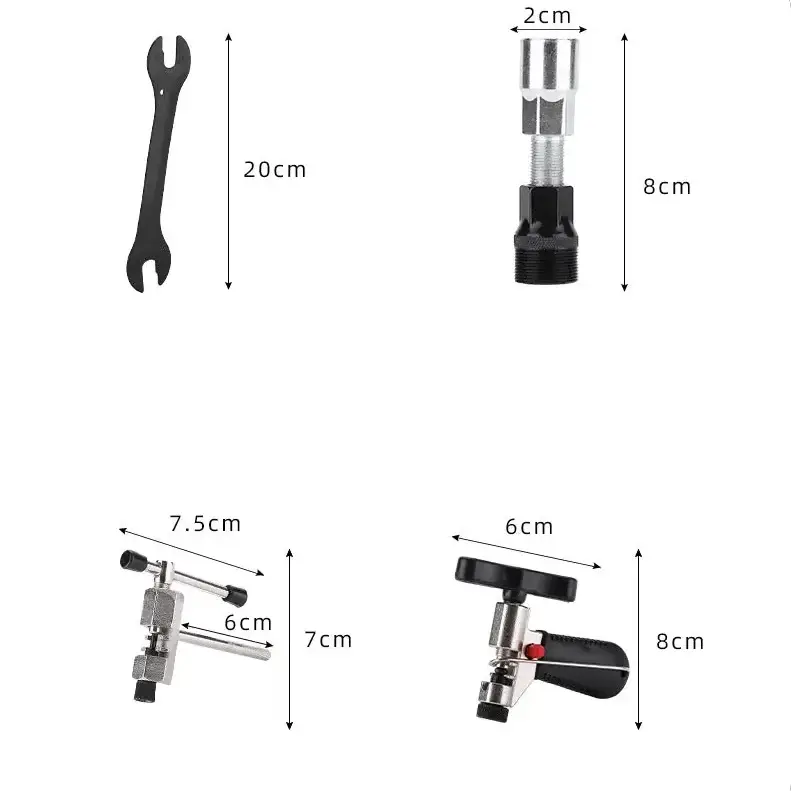 Habicare Bicycle Repair Tool Set with Chain Breaker, Spoke Wrench, Bottom Bracket & Freewheel Removal Tools Bicycle Repair Tool Set with Chain Breaker, Spoke Wrench, Bottom Bracket & Freewheel Removal Tools