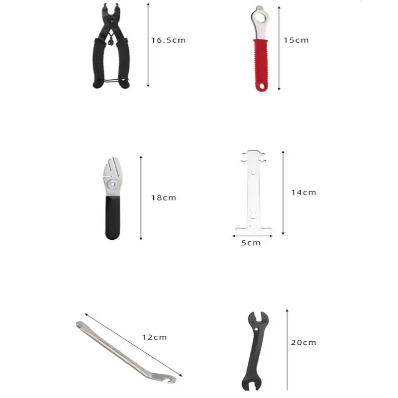 Habicare Bicycle Repair Tool Set with Chain Breaker, Spoke Wrench, Bottom Bracket & Freewheel Removal Tools Bicycle Repair Tool Set with Chain Breaker, Spoke Wrench, Bottom Bracket & Freewheel Removal Tools