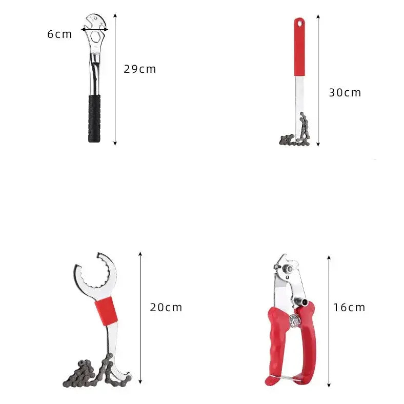 Habicare Bicycle Repair Tool Set with Chain Breaker, Spoke Wrench, Bottom Bracket & Freewheel Removal Tools Bicycle Repair Tool Set with Chain Breaker, Spoke Wrench, Bottom Bracket & Freewheel Removal Tools