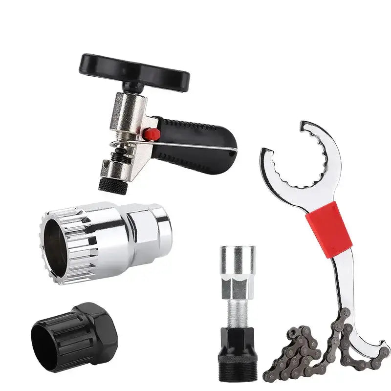Habicare Bicycle Repair Tool Set with Chain Breaker, Spoke Wrench, Bottom Bracket & Freewheel Removal Tools Bicycle Repair Tool Set with Chain Breaker, Spoke Wrench, Bottom Bracket & Freewheel Removal Tools