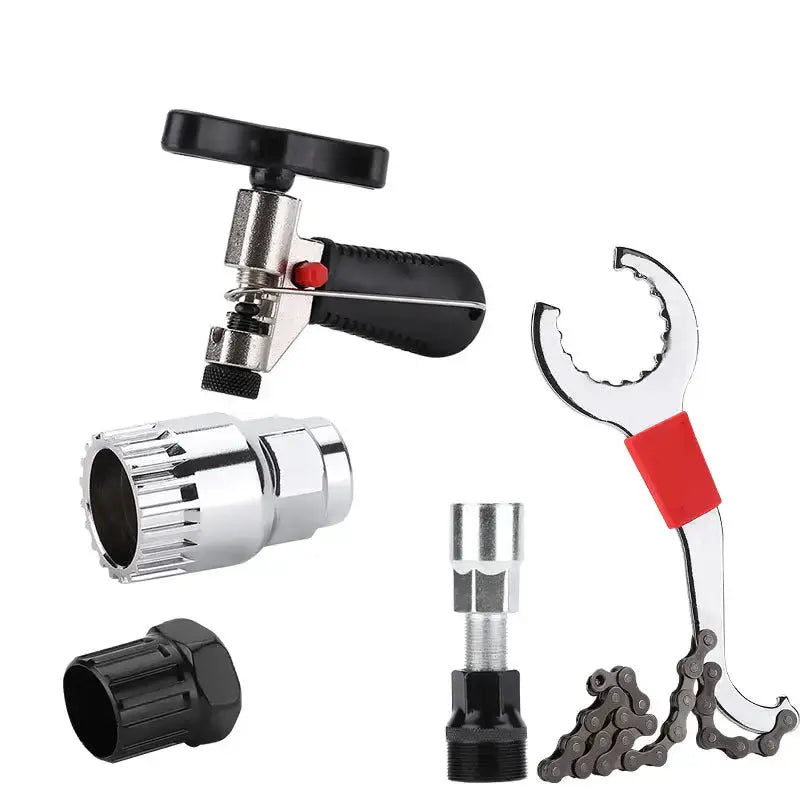 Habicare Bicycle Repair Tool Set with Chain Breaker, Spoke Wrench, Bottom Bracket & Freewheel Removal Tools Bicycle Repair Tool Set with Chain Breaker, Spoke Wrench, Bottom Bracket & Freewheel Removal Tools