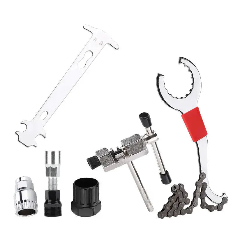 Habicare Bicycle Repair Tool Set with Chain Breaker, Spoke Wrench, Bottom Bracket & Freewheel Removal Tools Bicycle Repair Tool Set with Chain Breaker, Spoke Wrench, Bottom Bracket & Freewheel Removal Tools
